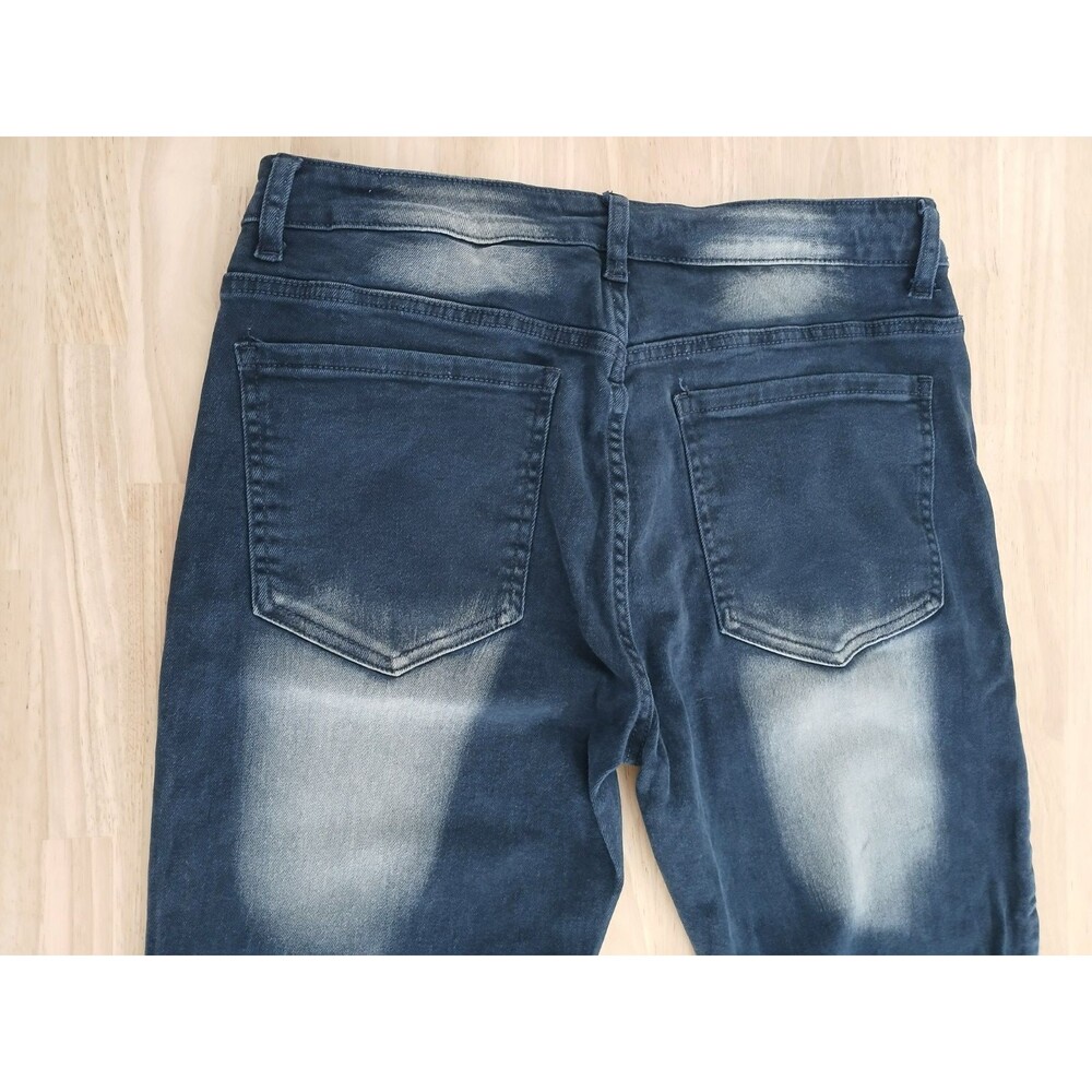 Men's Blue Jeans Size 32 Straight Leg Tie Dye Pockets  Zip Up - Picture 4 of 7